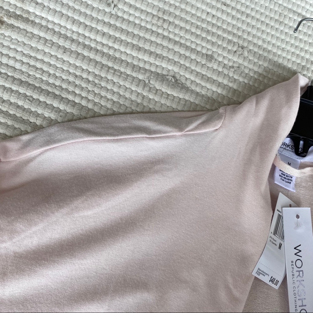 Blush Pink Waterfall Cardigan NWT M Soft Knit Open Front Spring Layer - Picture 5 of 8